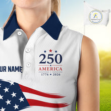 Load image into Gallery viewer, America 250Th Anniversary Sleeveless Womens Golf Polo Shirts, Patriotic Team Golf Jerseys NHT885