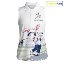 Load image into Gallery viewer, Custom Bunny Women's Sleeveless Golf Polo Shirt – Personalized Rabbit Golf Shirt, Funny Golfer Gift For Women