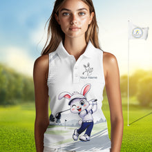 Load image into Gallery viewer, Custom Bunny Women's Sleeveless Golf Polo Shirt – Personalized Rabbit Golf Shirt, Funny Golfer Gift For Women