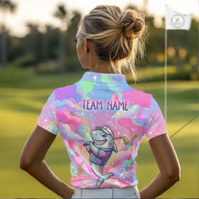 Load image into Gallery viewer, Funny Pastel Shark Womens Golf Polo Shirt Custom Ocean Golf Shirt, Polo Gift For Golf Lovers NHT898