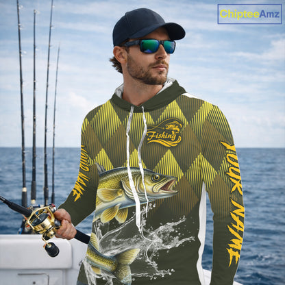 Custom Walleye Fishing Long Sleeve Tournament Fishing Shirts, Walleye Fishing Apparel NHT411
