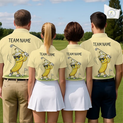 Funny Banana Womens Golf Polo Shirt, Custom Golf Polo For Women, Golf Apparel Gift For Golf Lovers NHT905