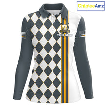 Load image into Gallery viewer, Personalized Womens Golf Polo Shirt Beer And Golf Ball Graphic Custom Team Name Golf Jersey|White 