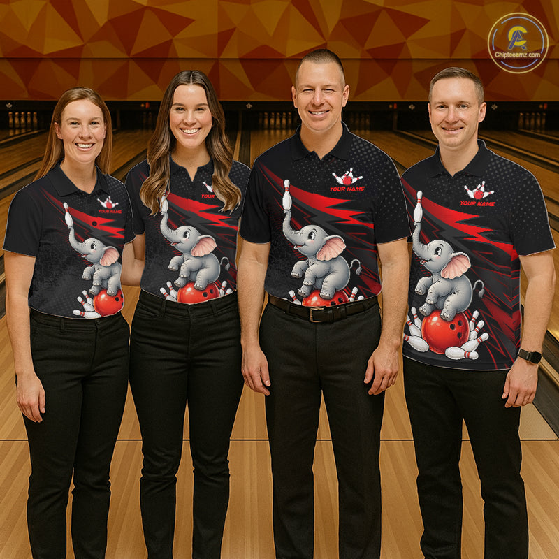 Custom Bowling League Shirt, Team Bowling Jersey With Custom Name For Men|Red NHT1242