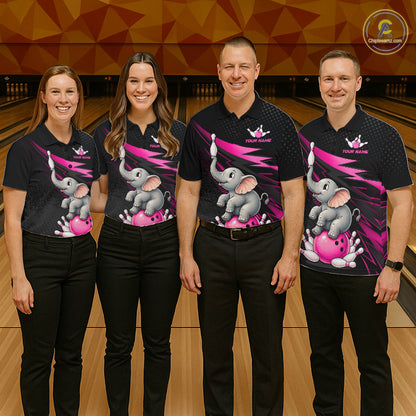 Custom Bowling League Shirt, Team Bowling Jersey With Custom Name For Women|Pink NHT1245
