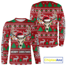 Load image into Gallery viewer, Funny Ugly Sweater Pattern Skull Deer Hunting Custom All Over Print Shirts NHT302
