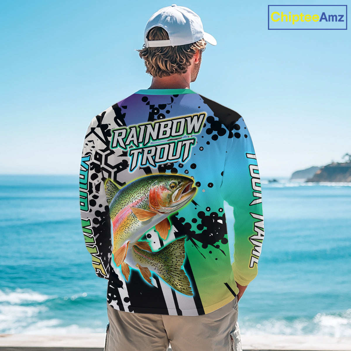 Rainbow Trout Custom Long Sleeve Performance Fishing Shirts For Men, Trout Fishing Jersey  NHT480