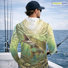 Load image into Gallery viewer, Northern Pike Fishing Jerseys For Men, Personalized Northern Pike Long Sleeve Hooded Fishing Shirts NHT808