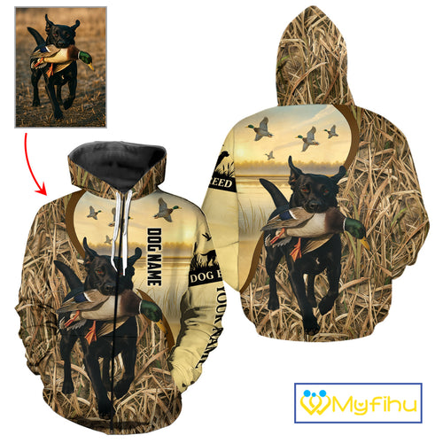 Personalized Duck Hunting Shirt – Custom Dog's Photo and Name for Hunters NHT258
