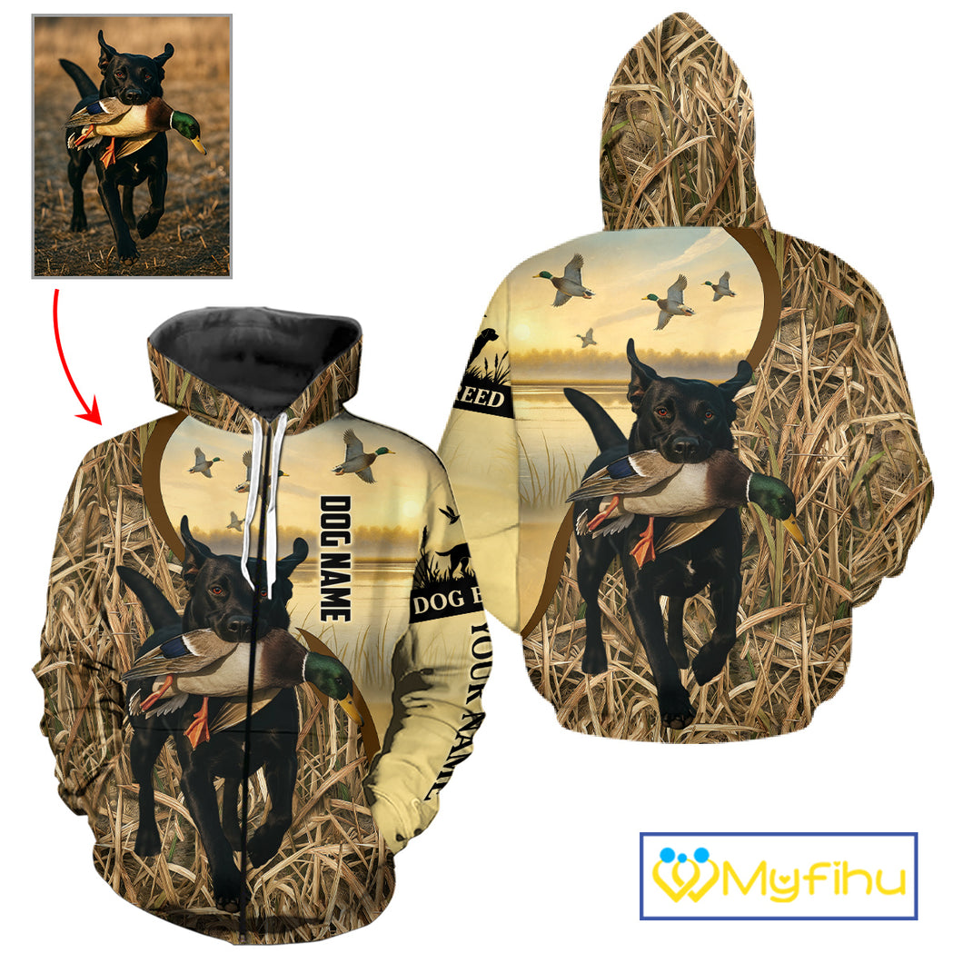 Personalized Duck Hunting Shirt – Custom Dog's Photo and Name for Hunters NHT258