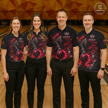Load image into Gallery viewer, Custom Red Fire Grim Reaper Bowling Jersey For Men Bowling Team Shirts Bowling League Polo &amp; 1/4 Zip NHT1147