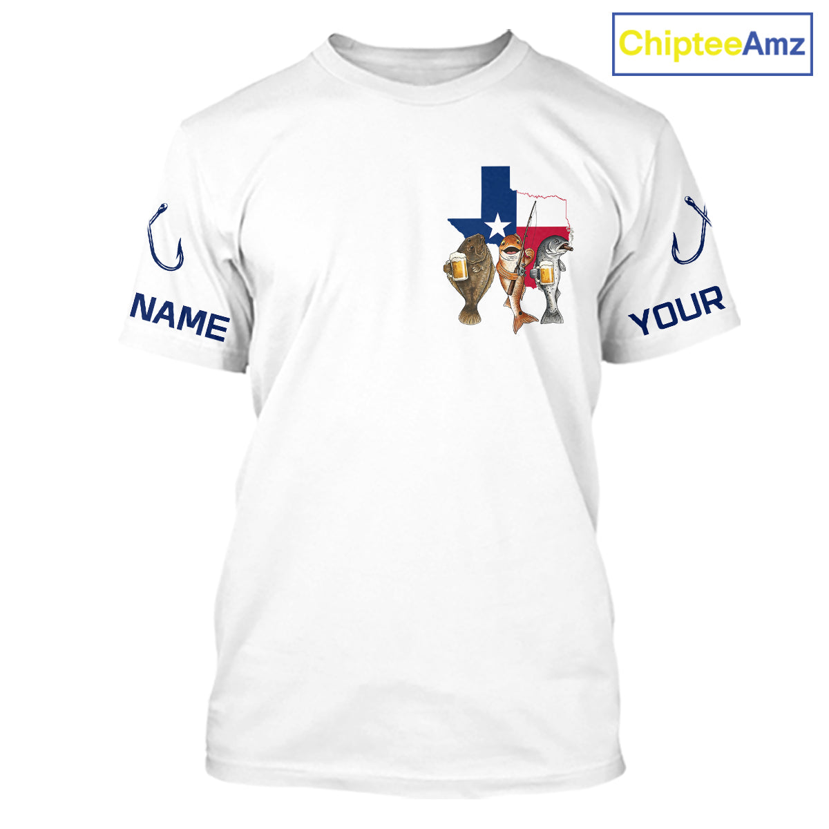 Texas Slam Funny Fishing Redfish, Trout, Flounder Fishing Shirts T - Shirt For Men| White NHT843