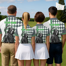 Load image into Gallery viewer, Personalized Skeleton Golf Polo Shirt For Mens - Funny Grim Reaper Golf Team Polo|Green NHT1153