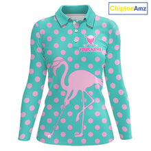 Load image into Gallery viewer, Women's Flamingo Golf Polo Shirt – Personalized Pink Flamingo Golf Jersey With Custom Name