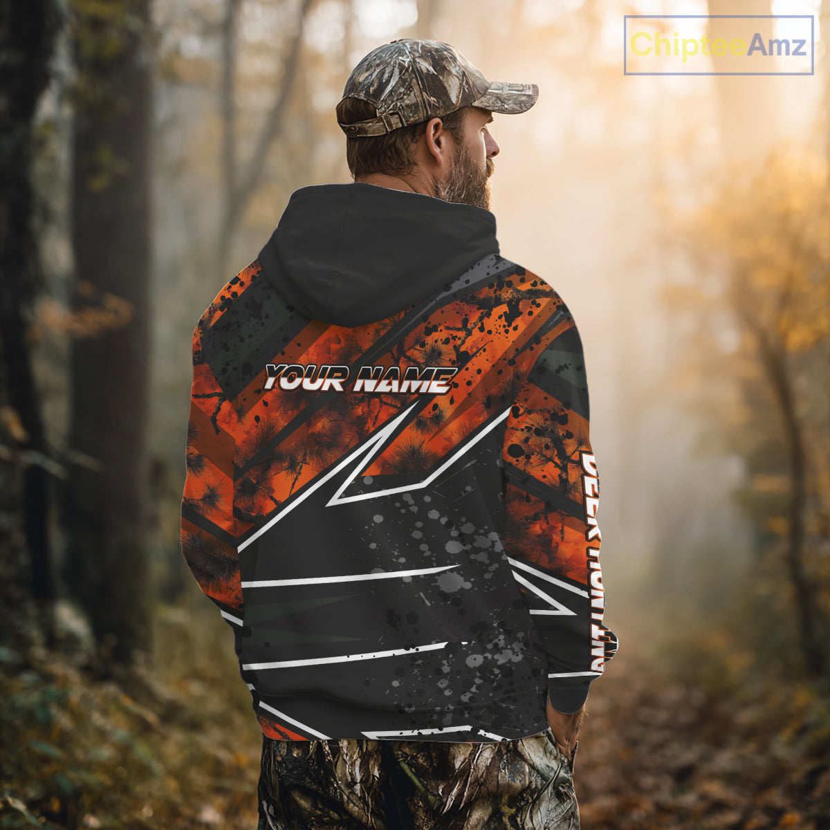 Deer Hunting Clothes 3D Orange Camo Black Custom Name Best Gifts For Deer Hunters NHT66