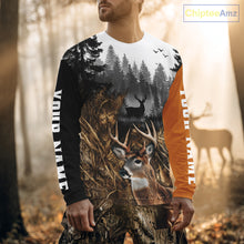 Load image into Gallery viewer, Whitetail Deer Hunting Shirt  – Blaze Orange Camo Black Custom Name 3D Print NHT290