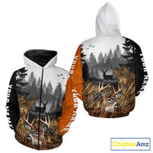 Load image into Gallery viewer, Whitetail Deer Hunting Shirt  – Blaze Orange Camo Black Custom Name 3D Print NHT290