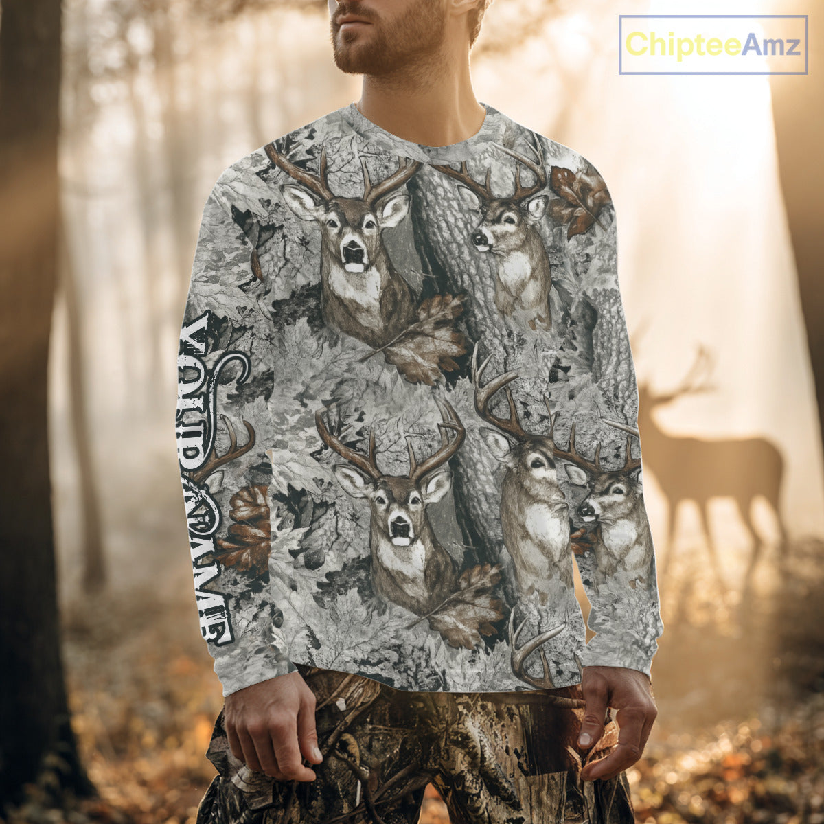 Beautiful Deer Hunting Shirt Pattern Deer Camo Custom Name 3D All Over Printed Hunting Gift NHT88