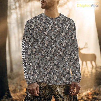 Beautiful Deer Hunting Shirt Pattern Deer Camo Custom Name 3D All Over Printed Hunting Gift NHT90