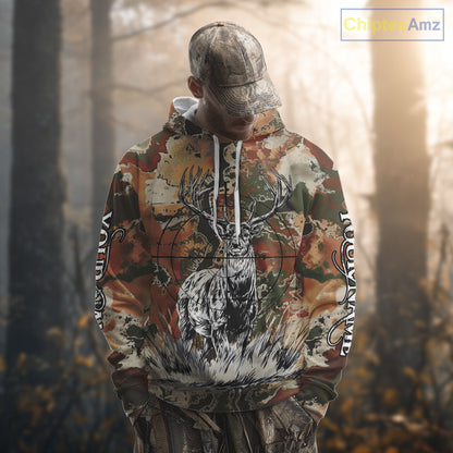 Season Deer Hunting Shirt Brown Green Camo 3D Custom Name Clothes For Hunters NHT91