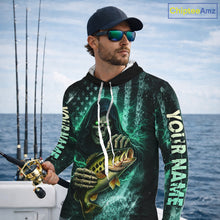 Load image into Gallery viewer, Custom Team Name Grim Reaper Bass Fishing With American Flag - Hooded Patriotic Bass Fishing Jersey NHT515