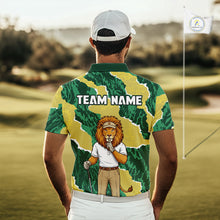 Load image into Gallery viewer, Custom Green Lion Mens Golf Polo Shirts, Lion Golf Team Jerseys NHT1041