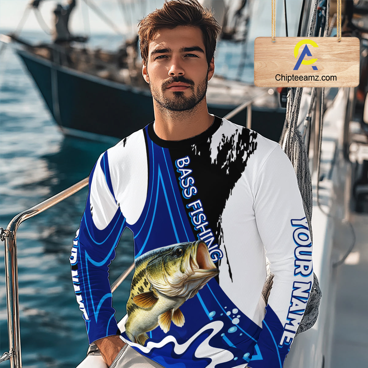 Bass Fishing Jersey Personalized Name Fishing Shirt, Angler Tournament Fishing Apparel NHT867