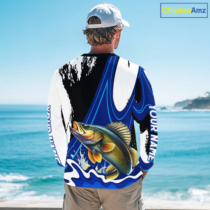 Walleye Fishing Jersey Personalized Name Fishing Shirt, Angler Tournament Fishing Apparel NHT871