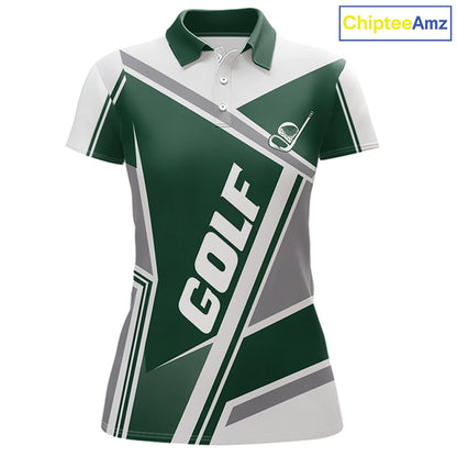 Green Womens Golf Polo Shirt Custom Golf Shirts For Team Personalized Golf Gifts NHT721