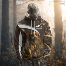 Load image into Gallery viewer, Brown Camo 3D Printed Beagle Dog Rabbit Hunting Shirt, Custom Name Hunting Gift NHT225