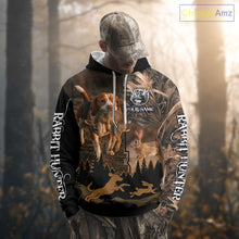 Load image into Gallery viewer, Best Brown Camo 3D Beagle Dog Rabbit Hunting Shirt, Custom Name Rabbit Hunter Clothing NHT231