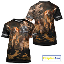 Load image into Gallery viewer, Best Brown Camo 3D Beagle Dog Rabbit Hunting Shirt, Custom Name Rabbit Hunter Clothing NHT231