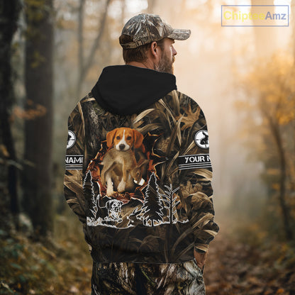 Custom Rabbit Hunting with Beagle Dog 3D Prints Camouflage Shirts, Rabbit Hunting Gifts NHT365