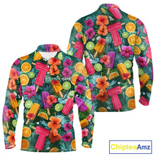 Load image into Gallery viewer, Golf Polo Shirt Tropical Popsicle Paradise Pattern Tropical Leaves Custom Name, Men's Golf Shirt NHT539