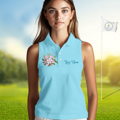 Blue Golf Mama Womens Polo Shirt, Funny Golf Mom Shirt, Mothers Day Gift For Golf Lover Mom, Ladies Golf Polo NHT750