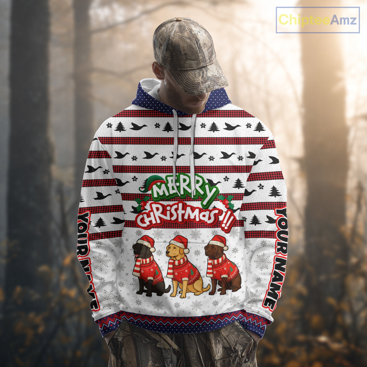 Custom Merry Christmas Shirt – Personalized Duck Hunting Christmas Shirt with Custom Name NHT309