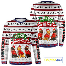 Load image into Gallery viewer, Custom Merry Christmas Shirt – Personalized Duck Hunting Christmas Shirt with Custom Name NHT309