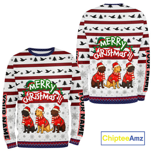 Custom Merry Christmas Shirt – Personalized Duck Hunting Christmas Shirt with Custom Name NHT309