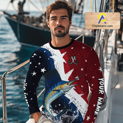 Personalized Texas Flag Sailfish Fishing Shirt Jerseys, Texas Sailfish Fishing Shirts Long Sleeve For Men NHT763