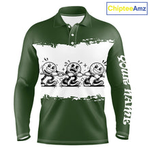 Load image into Gallery viewer, Funny Mens Golf Polo Shirt Green And White Golf Balls Personalized Golf Shirts For Men NHT787