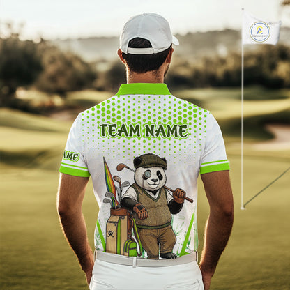 Personalized Vintage Panda Gentleman Golf Polo, Performance Golf Jersey For Men NHT957