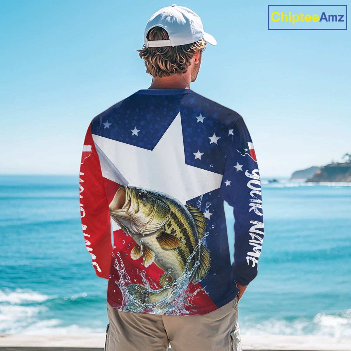 Design Texas Flag Bass Performance Fishing Shirts, Custom Texas Bass Fishing Jersey NHT609