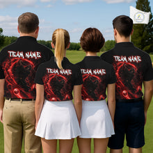 Load image into Gallery viewer, Red Grim Reaper Mens Golf Polo Shirt – Personalized Team Name Gothic Golf Jersey NHT1144