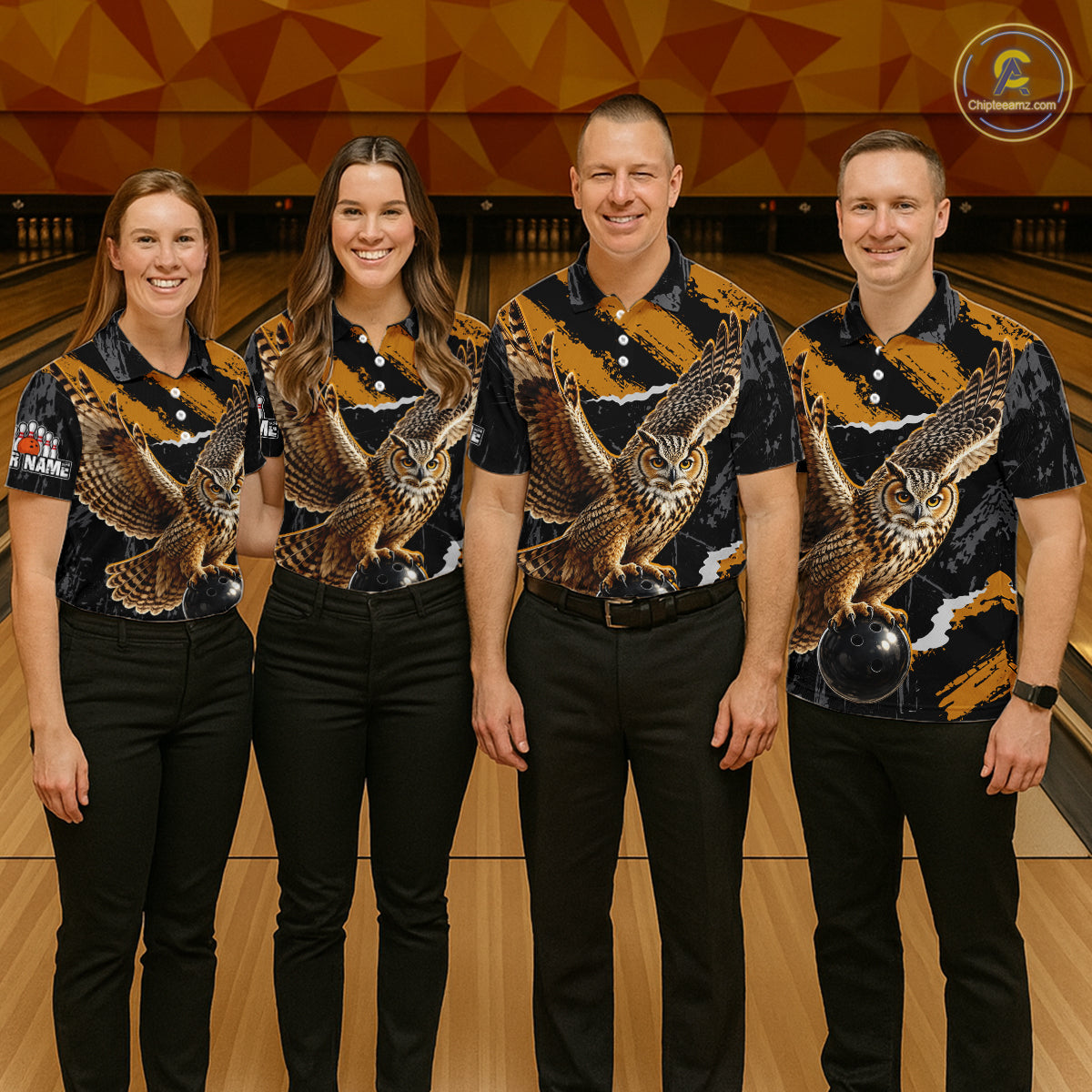 Owl Bowling Polo Shirt & 1/4 Zip Personalized Custom Name Bowling Team Jersey For Men NHT1287