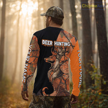 Load image into Gallery viewer, Deer Hunting Big Game Black Camo Orange Custom Name 3D All Over Print Shirts, Hunting Gift NHT267