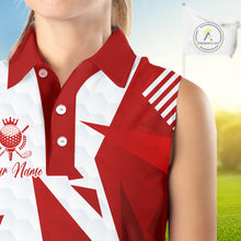 Load image into Gallery viewer, Personalized Womens Sleeveless Golf Shirt For Mom – Custom Name &amp; Team Name Polo, Mother’s Day Gift For Golfer NHT670