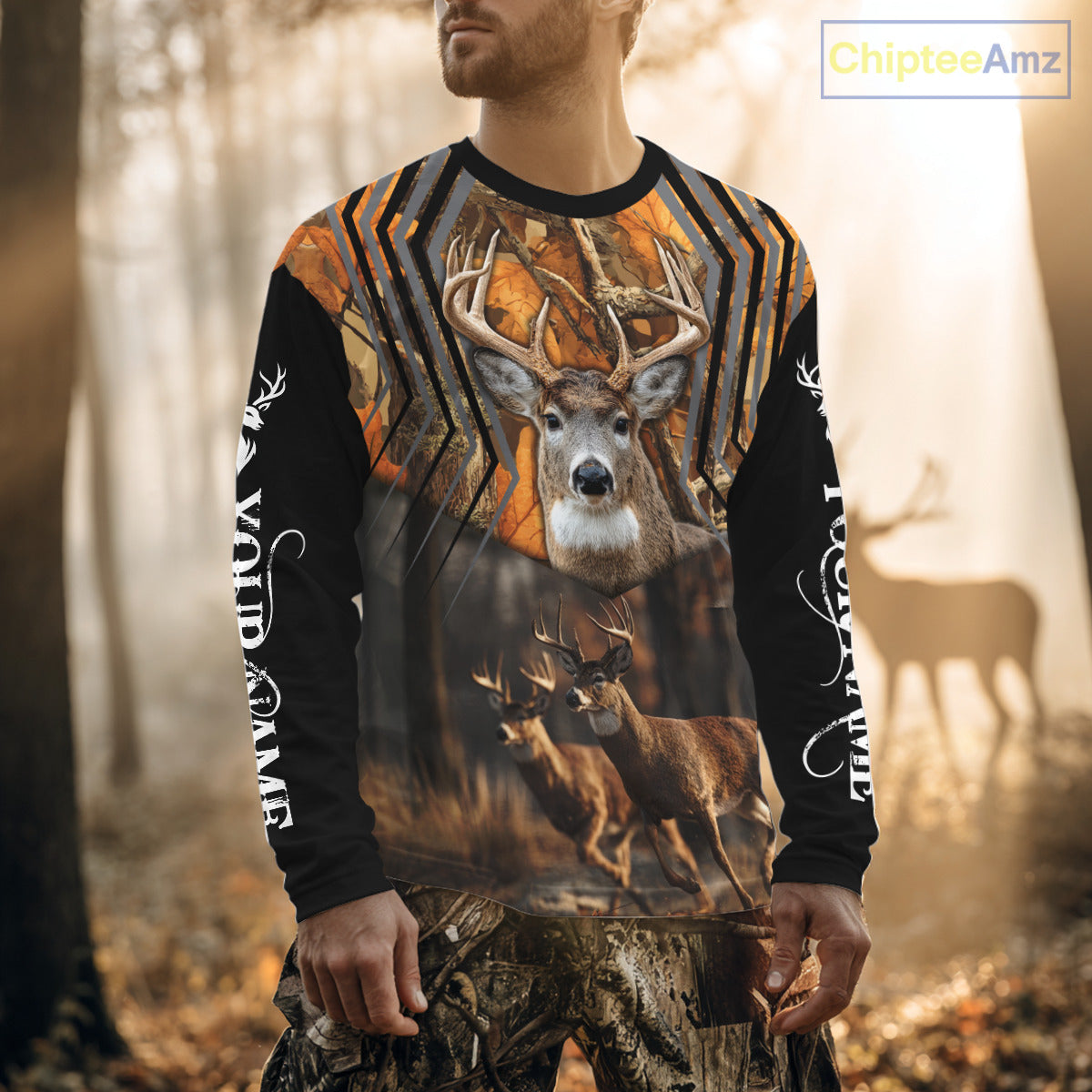 Whitetail Deer Forest Camo Hoodie – 3D All Over Print for Hunters NHT333