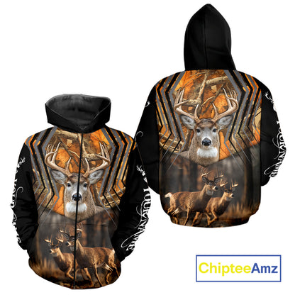 Whitetail Deer Forest Camo Hoodie – 3D All Over Print for Hunters NHT333