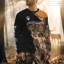 Load image into Gallery viewer, Deer Hunting Shirt Black Camo Orange 3D Custom Name, Season Deer Hunting NHT295