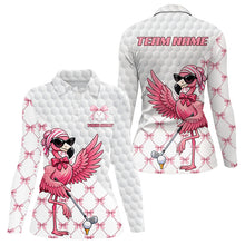 Load image into Gallery viewer, Pink Flamingo Golf Shirt For Women, Funny Pattern Golf Polo Shirt, Ladies Golf Outfit For Team NHT729